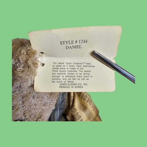 Jerry Elsner Velvet Touch Collection Teddy Bear Plush #1244 Daniel 8" Sitting - Picture 10 of 11